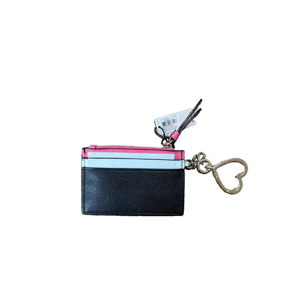 Victoria's Secret New York Card Holder Keychain Pink White Black with Studs - Picture 4 of 5